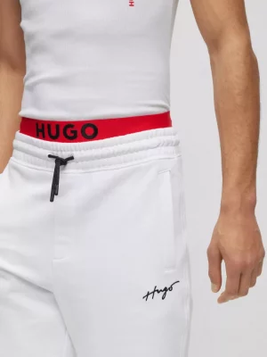 Pantalon Bermuda  Relaxed Molleton Signature Blanc