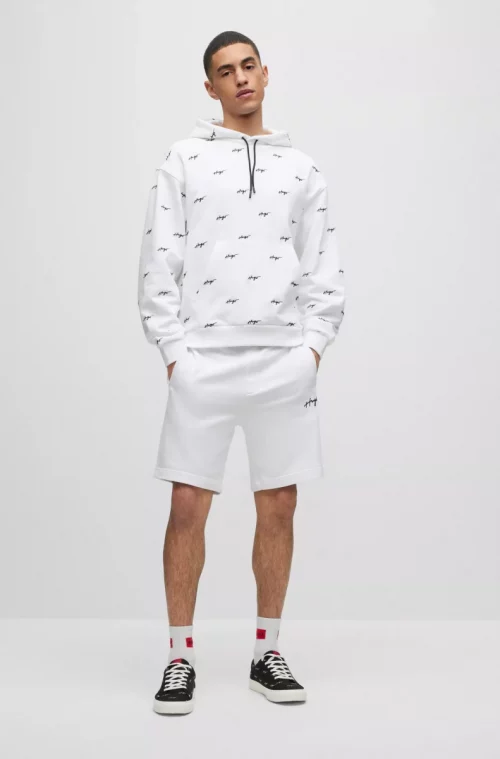 Pantalon Bermuda  Relaxed Molleton Signature Blanc – Image 2