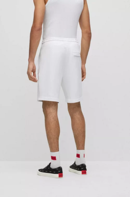 Pantalon Bermuda  Relaxed Molleton Signature Blanc – Image 3