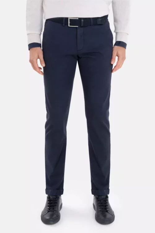 Pantalon Sport Lyocell Stretch Bleu Fonce