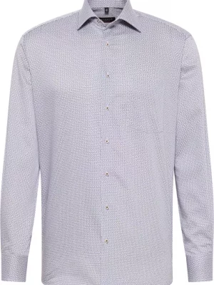 Chemise Manches Longues Ville Imp Traits Bicolore Beige Moyen