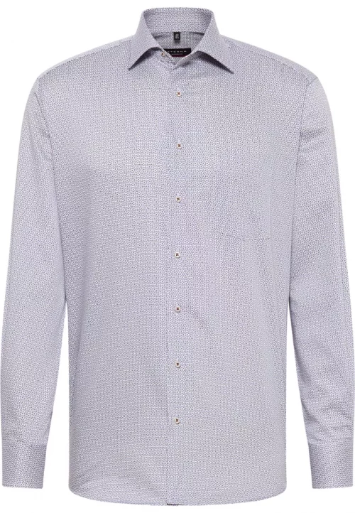 Chemise Manches Longues Ville Imp Traits Bicolore Beige Moyen