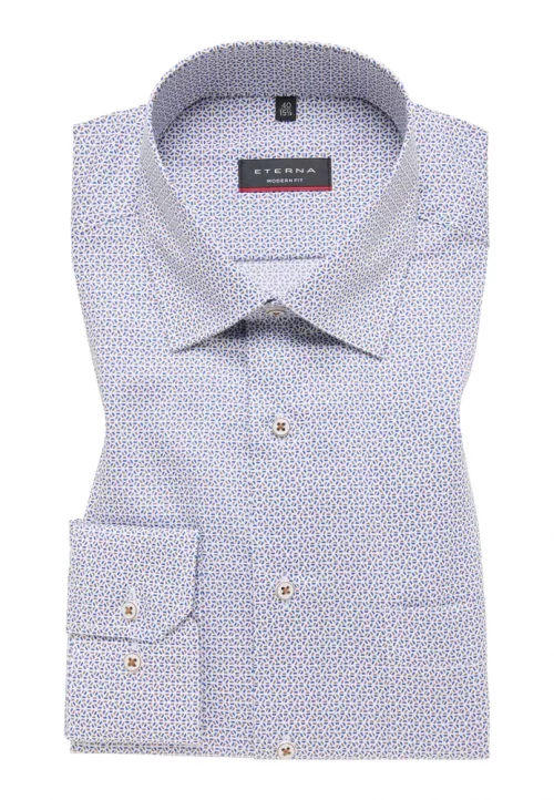 Chemise Manches Longues Ville Imp Traits Bicolore Beige Moyen – Image 3