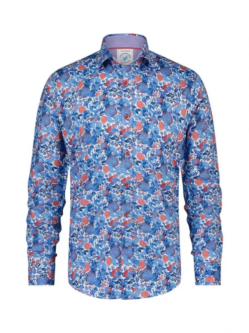 Chemise Manches Longues Sport Imp Ananas Bleu Moyen