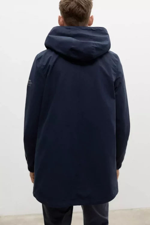 Grosse Piece Parka Coton-nylon Longue Bleu Fonce – Image 3