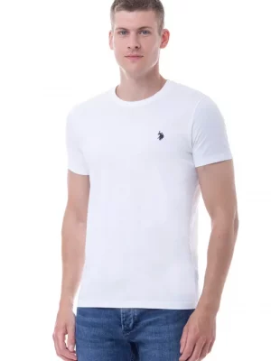 T-shirt Manches Courtes Coton Uni Blanc