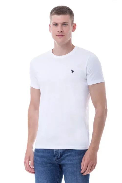 T-shirt Manches Courtes Coton Uni Blanc