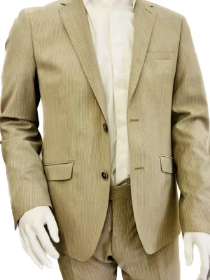 Costume 2 Pieces Fine Rayure Las Bang Move Beige Clair