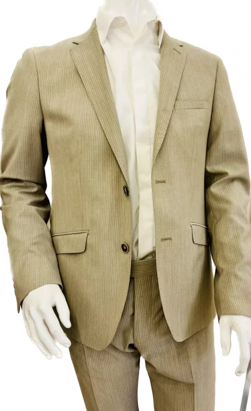 Costume 2 Pieces Fine Rayure Las Bang Move Beige Clair