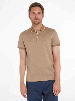 Polo Manches Courtes Regular Slim Pique Uni Beige Clair