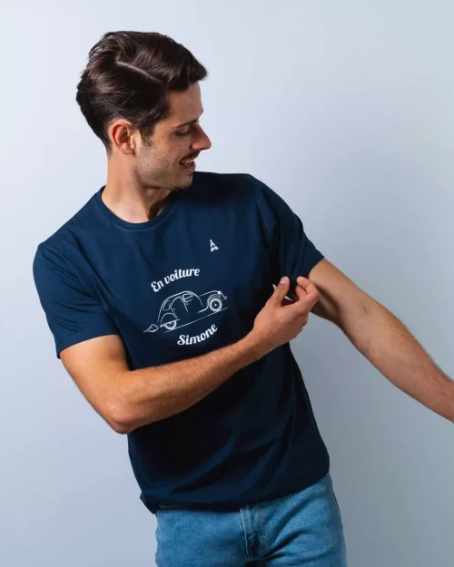 T-shirt Manches Courtes Print 2cv Bleu Fonce