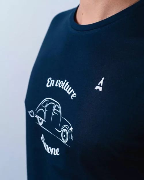 T-shirt Manches Courtes Print 2cv Bleu Fonce – Image 2