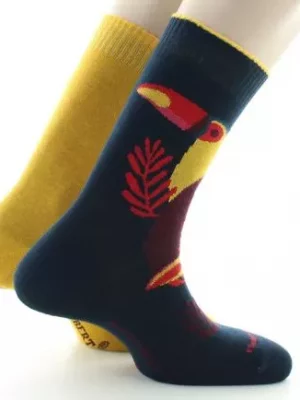 Accessoire Chaussettes Reversible Toucan Jaune Moyen