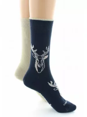 Accessoire Chaussettes Reversible Cerf Beige Clair