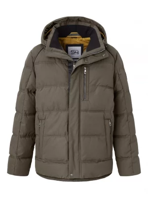 Grosse Piece Parka Bi-matiere Capuche Amo Kaki Fonce
