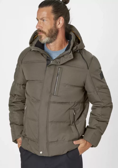Grosse Piece Parka Bi-matiere Capuche Amo Kaki Fonce – Image 3