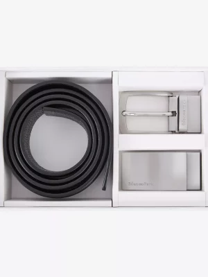 Accessoire Ceinture Coffret 2 Boucles Noir Fonce