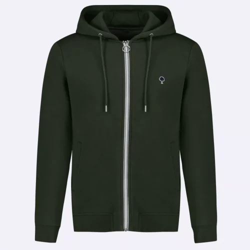 Gilet Manches Longues Molleton Zip Kaki Fonce