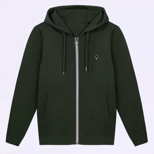 Gilet Manches Longues Molleton Zip Kaki Fonce – Image 3