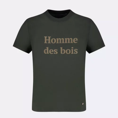 T-shirt Manches Courtes Homme Des Bois Kaki Fonce