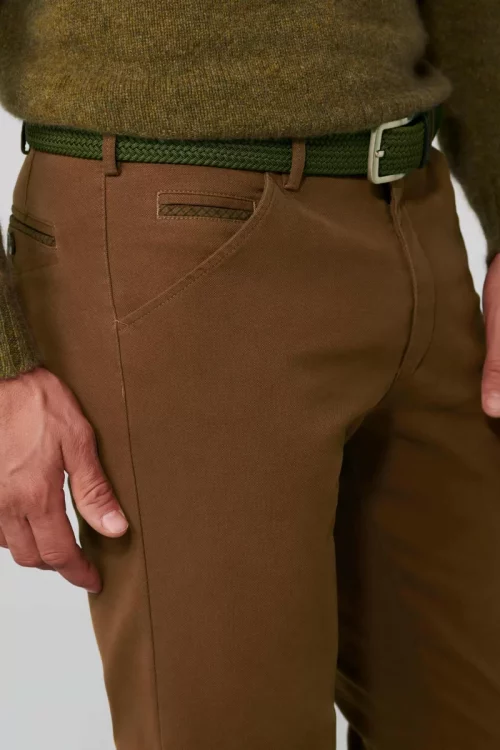 Pantalon Sport Natte Coton Beige Moyen – Image 3