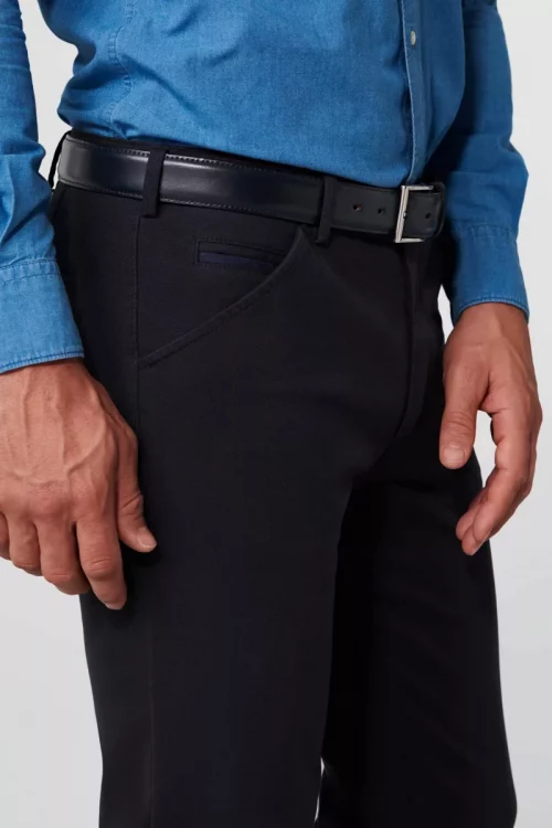 Pantalon Sport Natte Coton Bleu Fonce – Image 3
