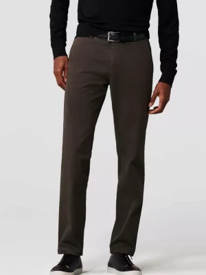 Pantalon Sport Imprime Micro Chevron Beige Fonce