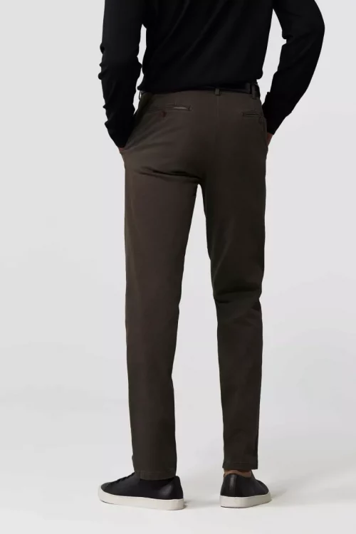 Pantalon Sport Imprime Micro Chevron Beige Fonce – Image 2
