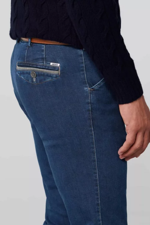 Jean Denim Denim Contraste Bleu Moyen – Image 3