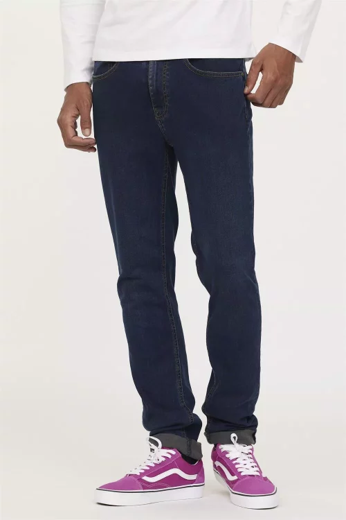 Jean Denim Denim Delave Bleu Fonce