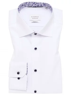Chemise Manches Longues Ville Twill Uni Avec Oppo Blanc