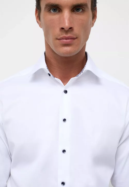 Chemise Manches Longues Ville Twill Uni Avec Oppo Blanc – Image 4