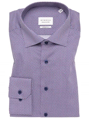 Chemise Manches Longues Ville Jacquard Bicolore Rouge Moyen