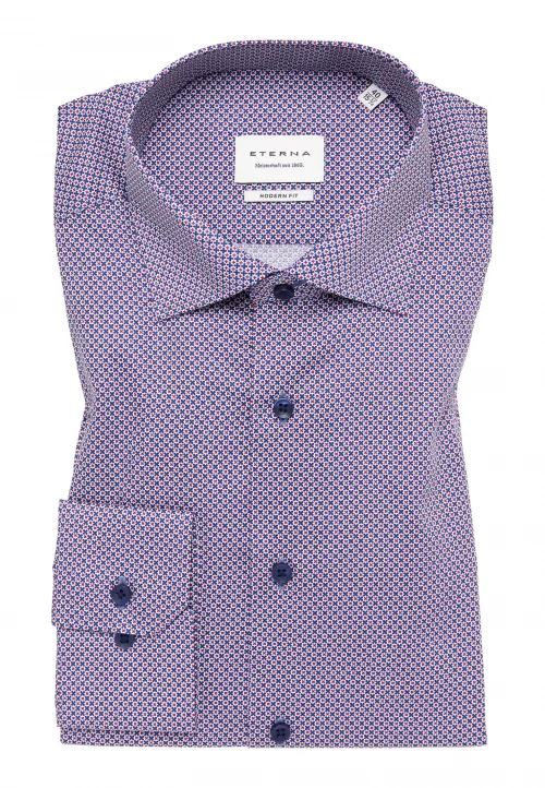 Chemise Manches Longues Ville Jacquard Bicolore Rouge Moyen