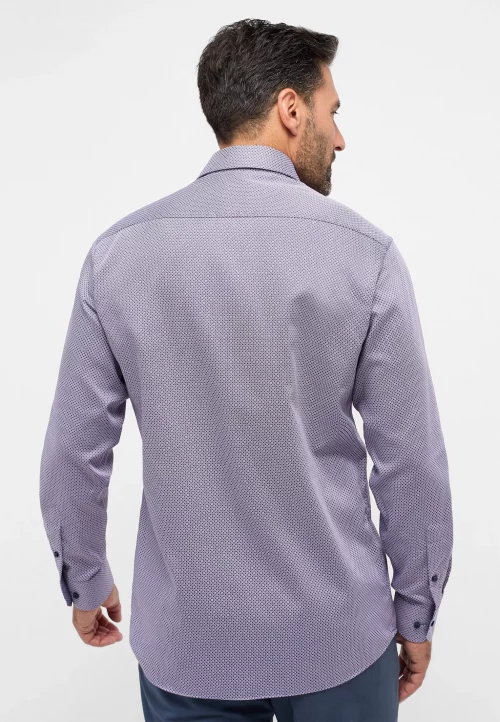 Chemise Manches Longues Ville Jacquard Bicolore Rouge Moyen – Image 3