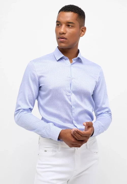 Chemise Manches Longues Ville Demi Fleur Bleu Clair – Image 2