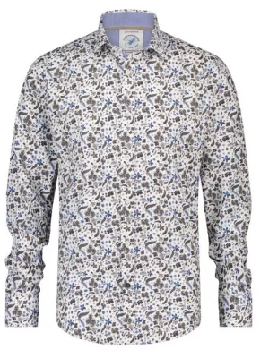 Chemise Manches Longues Sport Imp Plume Masque Beige Moyen