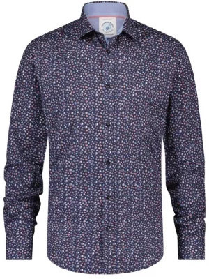 Chemise Manches Longues Sport Imp Bulles Bleu Fonce