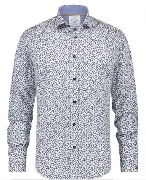 Chemise Manches Longues Sport Imp Bulles Blanc