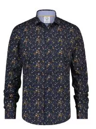 Chemise Manches Longues Sport Imp Plume Masque Bleu Fonce