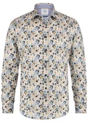 Chemise Manches Longues Sport Imp Oscars Beige Moyen