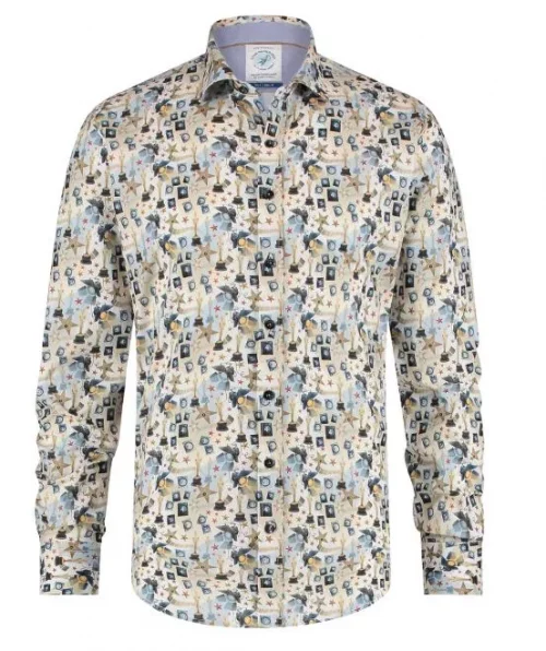 Chemise Manches Longues Sport Imp Oscars Beige Moyen