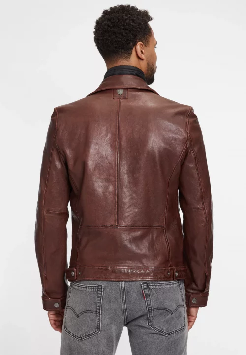 Cuir Blouson Agneau Parment Amovible Beige Moyen – Image 4