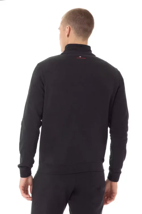 Gilet Manches Longues Molleton Zip Uni Bleu Fonce – Image 2