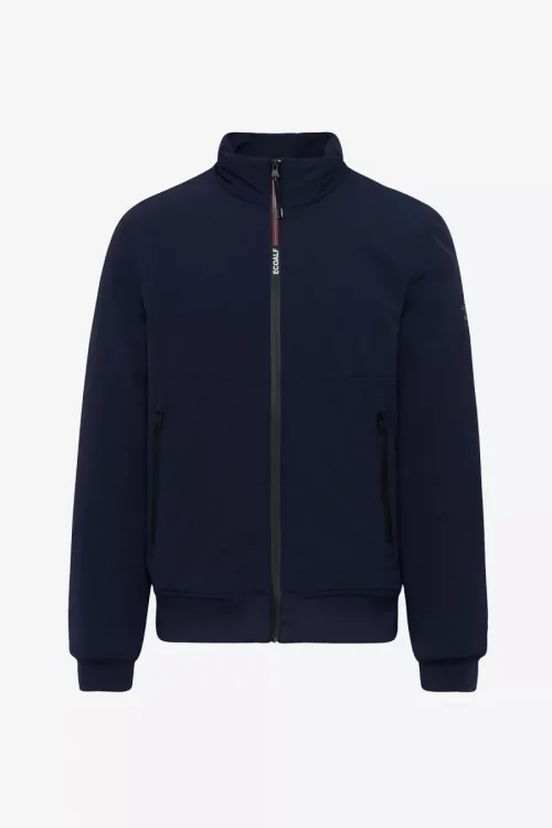 Grosse Piece Blouson Nylon Bord Cote Bleu Fonce