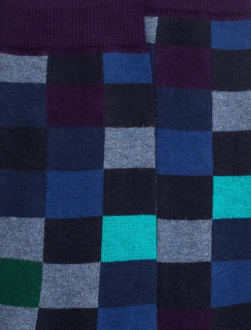 Accessoire Chaussettes Carres Coton Bleu Fonce – Image 2