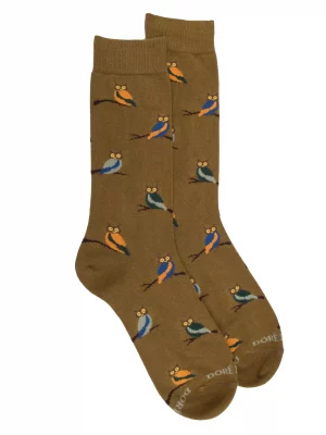 Accessoire Chaussettes Coton Hibou Orange Moyen