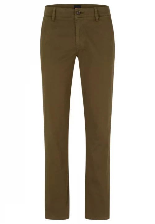Pantalon Sport Satin Uni Kaki Fonce