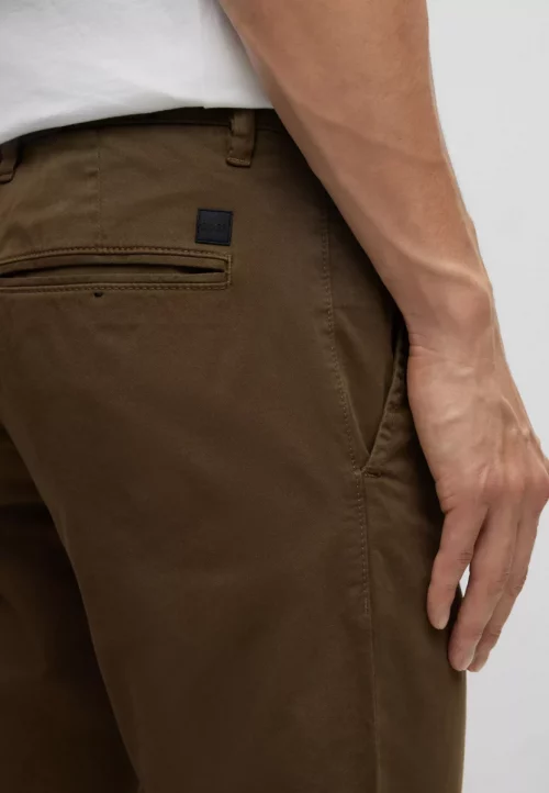 Pantalon Sport Satin Uni Kaki Fonce – Image 4