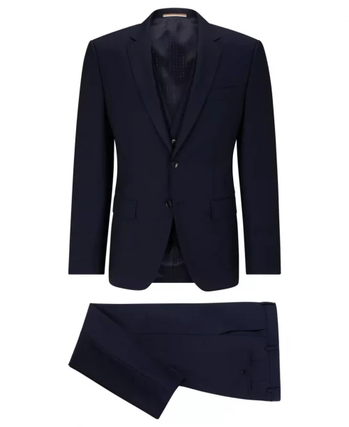 Costume 3 Pieces Micro Structure Bleu Fonce – Image 2